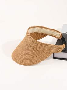 Mũ chống nắng nữ, mũ đi biển, mũ chống nắng bằng sợi raffia, mũ rơm vành rộng buộc tóc đuôi ngựa - nhiều màu - Xem 9