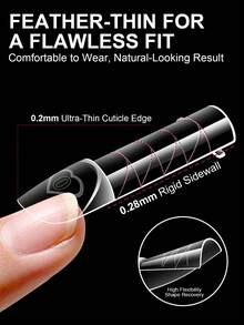 150片/盒 法式太空假指甲模具 芭蕾舞方尖双色可重复使用美甲延长模具 完美贴合 易于使用 新手友好型 DIY设计 - 無色 - 查看 4