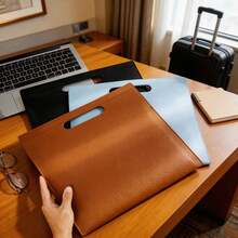 1pc Large Capacity Handheld File Bag, Magnetic Snap Design, Office Computer Bag - Multicolor - View 2