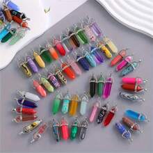5/10/20/30 Pcs Natural Crystal Gemstone Pointed Pendant, Multiple Colors, Fashionable Styles, With Necklace Making Supplies, For DIY Jewelry Making, Christmas Gift Craft Kit - Crystal Pendant - View 7