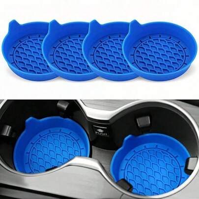 2pcs Car Anti-Spill Cup Mats, Silicone Cup Holder Liners, Universal Non-Slip Cup Holders, Car Interior Accessories