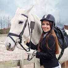 Látigo de equitación de cuero PU de 16 pulgadas, exquisito regalo festivo, látigo de equitación antideslizante - Tipo A - Ver 1