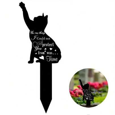 2D亚克力牌匾，适用于墓地装饰、纪念墓碑、户外花园装饰，也是送给失去父母者的慰问礼物。