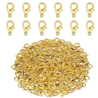 100Pcs Lobster Claw Clasps For Handmade Necklace, Bracelet Jewelry Making Accessories Fastener Hook(12mmx7mm)