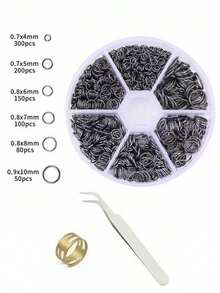 1 Box Multi-Size DIY Jewelry Earring Accessories - 4/5/6/7/8/10mm Single Loop Rings, Jewelry Making Tools Pliers, Jump Rings, Iron Rings, Decorative Rings, Open Rings, Earring Chains, Material Box Set, For Jewelry Making, Jump Rings - 6 Types Of Jump Ring Set - View 21