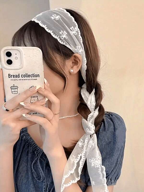 1 Piece Of Lace Necklace, Scarf, Headband, Summer Fashion Accessories, Versatile Decoration, French Headband, Multifunctional Belt, Fashionable Temperament, Hippie Cute, Bohemian, Vacation, Party, Wedding