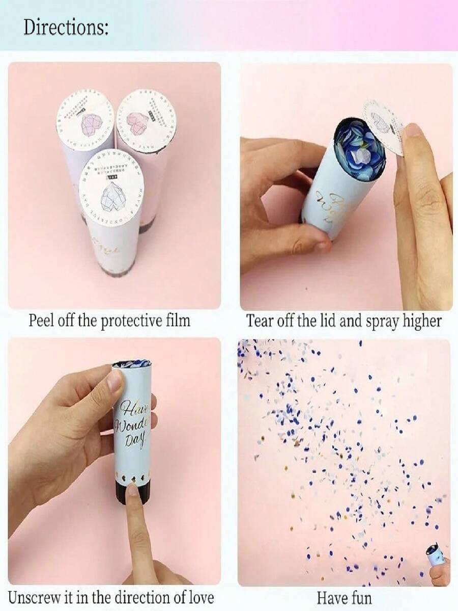1/3/6pcs Mini Colorful Paper Poppers Set, Suitable For Birthday Party, Handheld Flower Spray Adds Festive Atmosphere To Celebrations