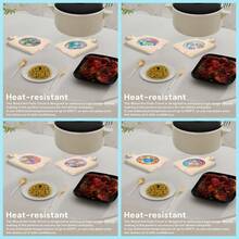 4件套钻石画杯垫，图案包括海豚、海龟、蝴蝶和曼陀罗，木质材质，带手柄防滑杯托，适用于厨房、餐厅，也可作为感恩节礼物。 - 查看 4