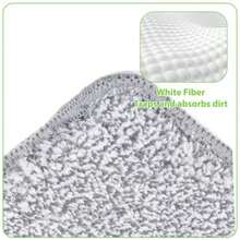 3 Pack Flat Mop  Pad 13" X 4.7" Microfiber Reusable Mop Pads Washable Mop Pads Cleaning Mops Heads Cloth  For Hardwood Floor Cleaning Wet Dry Use E Grey - 如圖所示 - 查看 4