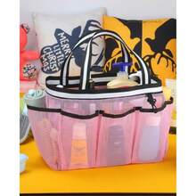 Ocim XL Portable Mesh Shower Caddy Tote Bag for College Dorm Gym Beach Pool Camping Travel - Rosa - Ver 5