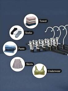 10Pack Heavy Duty Stainless Steel Adjustable Pants Hangers - Multi-Purpose Non-Slip Closet Organizers For Jeans, Dresses & Suits (Commercial Grade Garment Rack With Clamping Design) - Multicolor - View 5