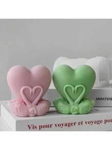 Heart Swan DIY Handmade Plaster Aromatherapy Silicone Mold, Multi-Purpose - White - View 1
