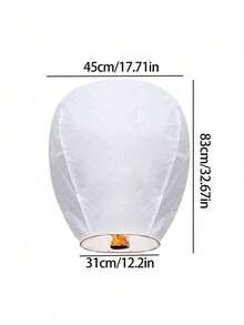 20个纯白色许愿灯，纸灯笼/天灯，采用阻燃材料制成，您可以在灯笼上写下您的愿望并放飞它们。 - 隨機顏色 - 查看 8