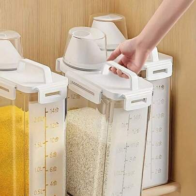 Recipientes de almacenamiento de alimentos sellados con tapas, a prueba de fugas y a prueba de humedad, cajas de almacenamiento de cocina para granos, nueces, harina, arroz, etc. Recipientes de almacenamiento herméticos, organización de cocina y almacenamiento de alimentos, accesorios de cocina del hogar, recipientes de almacenamiento de alimentos a prueba de fugas portátiles, accesorios de organización de cocina