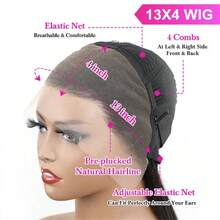 4/27 金色直发蕾丝前假发 真人发 13x4 高清透明蕾丝前巴西原生发蕾丝前假发 - S4/27 - 查看 5