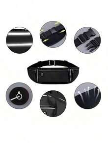 男女通用专业跑步腰包，带手机口袋的运动腰带，隐形健身腰包 - 彩色 - 查看 6