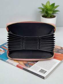 男女通用长款卡包大容量银行卡套长款钱包简约卡包长款手拿包男士钱包迷你钱包钱包小钱包卡包现金钱包旅行必备 - 粉色 - 查看 2