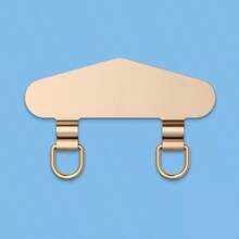 1个三角形双钩金属手机挂绳夹，不锈钢卡夹带，超薄粘性挂绳固定器，无需钻孔即可牢固固定手机配件 - 彩色 - 查看 4