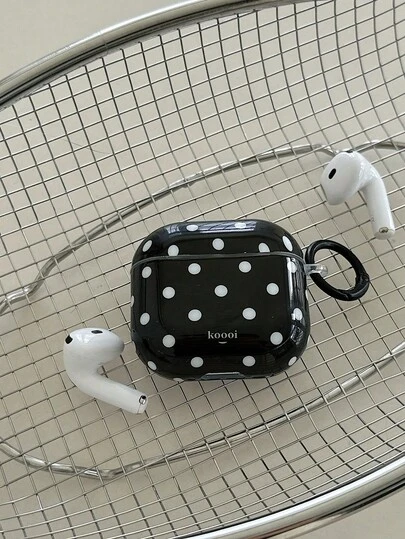 Ốp tai nghe Ins họa tiết chấm bi đen trắng Pro 3, vỏ bảo vệ mềm mại cho tai nghe Bluetooth không dây Apple 4/2, phong cách tối giản Hàn Quốc.