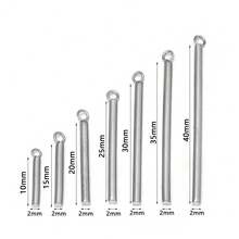20个/包 不锈钢光滑圆柱吊坠带环，简约流苏耳环，项链，手链饰品DIY配件 - 柱子吊墜 - 查看 5