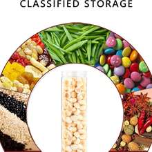 3pcs 600ml Transparent Plastic Food Storage Containers With Lids, 2.1*11.8inch (5.5*30cm), Plastic Pasta Jars With Screw Caps, Suitable For Dry Goods, Noodles, Spices, Etc. - View 6