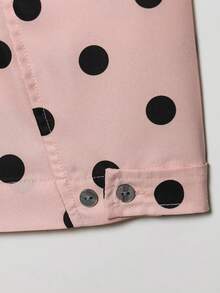 休闲波点印花抽绳外套，适合春秋季穿着 - 粉色 - 查看 8