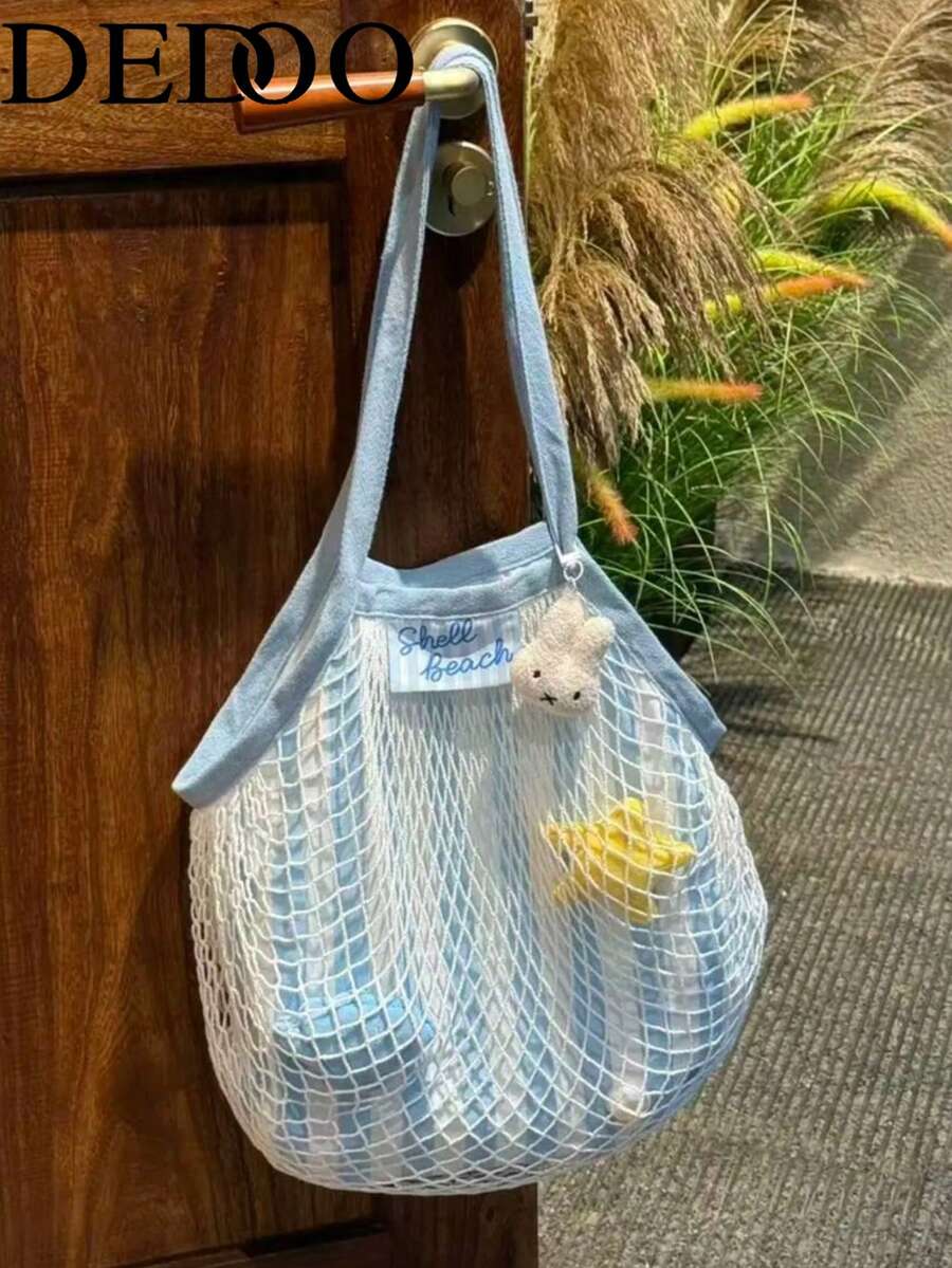 Dedoo Original New Western Style Net Shell Beach Net Bag Shoulder Bag For Girls To Send Their Girlfriends Birthday Gifts (Without Any Pendants) - Blue - View 1