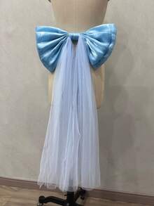 1 chiếc nơ satin bóng màu hồng bằng vải organza (39cm) + 1 dải ruy băng voan dài 75cm để trang trí eo. - Nhiều màu - Xem 8