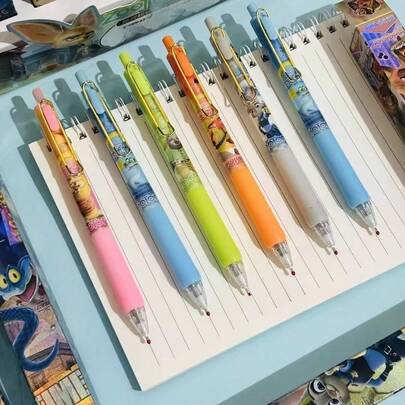 Disney's Zootopia Official Merchandise Cartoon Cute Stationery Embossed Neutral Pen, Rabbit Officer Pen, Black Quick-Drying Signature Pen, School Essential Gift, Random Delivery In Exquisite Packaging