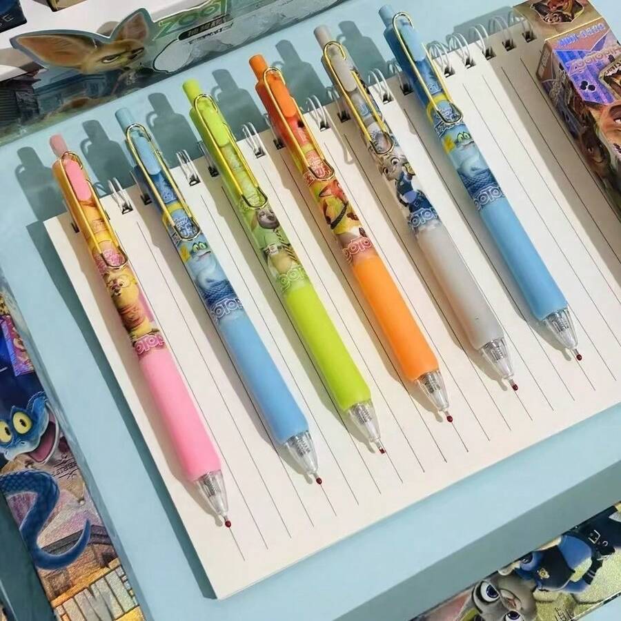 Disney's Zootopia Official Merchandise Cartoon Cute Stationery Embossed Neutral Pen, Rabbit Officer Pen, Black Quick-Drying Signature Pen, School Essential Gift, Random Delivery In Exquisite Packaging - 1 Random - View 1
