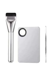 Paleta de maquillaje de acero inoxidable, paleta de maquillaje con anillo mini, set de herramientas de maquillaje - En blanco y negro - Ver 1