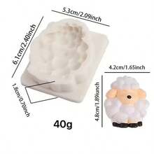 3D Sheep Silicone Mold, DIY Mini Lamb Resin, Clay, Plaster, Candle Decoration Accessory Mold - White - View 4