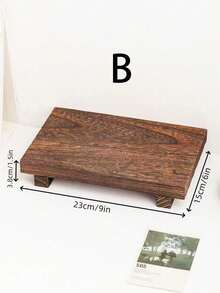 1 pezzo Portaoggetti in legno multistrato, portabicchieri, mensola di stoccaggio, supporto da parete per decorazioni autunnali, vassoio di stoccaggio, bacheca per gioielli, espositore per gioielli, supporto espositivo decorativo, vassoio di stoccaggio di medie dimensioni, supporto antico - Castano - Visualizzare 4