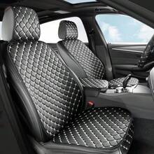 3pcs Universal Comfortable Leather Car Seat Cushion - Four Seasons Non-Slip, Star Stitched Front Seat + Backrest - Multicolor - View 2