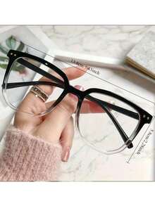 1/3pcs Black Flat Lens Glasses, Women Fashion Eyewear, Minimalist Design, Anti-Blue Light Glasses, Unisex Square Stylish Glasses, Durable And Thick, Suitable For Daily Commute, Valentine's Day Gift Or Friendship Exchange - Multicolor - View 12