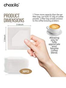 choxila 30/60/90pcs Portable Disposable Coffee Filter Bags - Easy-To-Use Drip Style Design, Leak-Proof And Durable, Suitable For Home, Travel, Parties And Weddings, Allowing You To Brew Delicious Coffee Anywhere - Filter Paper - View 3