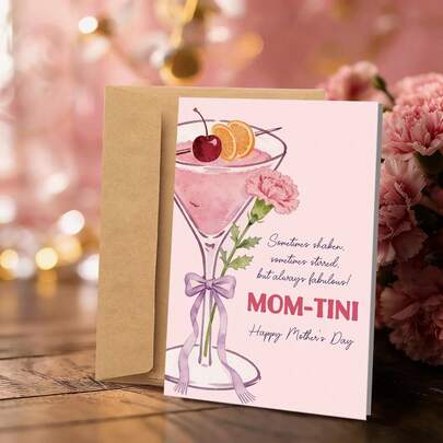 Witty Mom-Tini Mother's Day Card: Looking For A Card That's As Stylish And Spirited As Your Mom? This Is It. It's An Effortless, Standout Pick To Deliver A Huge Compliment And A Dose Of Fun, Making Her Mother's Day Celebration Extra Special. Perfect For The Stylish & Fun-Loving Mother Figure: Whether She's Your Mom, Grandma, Sister, Or Best Friend, This Card Is Ideal For The Woman With Great Taste And A Sense Of Humor Who Appreciates Life's Lighter Moments.