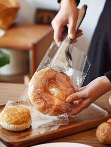 50个/100个装面包袋、吐司袋、面包包装袋、自粘袋、烘焙食品水果包装袋、自粘密封袋、家居厨房收纳用品 - 麵包袋 - 查看 5