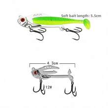 32件套钓鱼用具套装，VIB+软饵T型尾路亚 - 彩色 - 查看 4