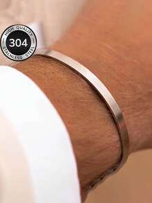 Znice 18K镀金304不锈钢手链，时尚简约304不锈钢男士手链，不褪色开口C形手链，派对节日情侣礼物 - 開口手鐲 - 查看 6