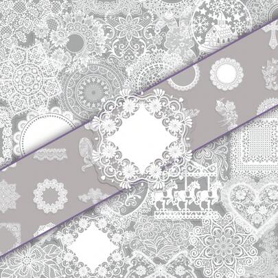 50pcs White Lace Delicate Korean Style Minimalist Creative Vintage Transparent Decorative Stickers For Notebook, Bookshelf