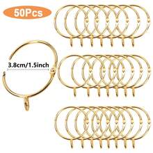 10pcs/30pcs/50pcs Roman Curtain Rings, Curtain Rings With Eyelets, 3.8cm/1.5inch Metal Curtain Rings, Hanging Rings And Curtain Hooks, No Need To Dismantle Curtain Track, Roman Pole, Easy Installation, Suitable For Living Room And Bedroom Curtains, Shower Curtain Hooks (Gold, Black, Silver) - Multicolor - View 13