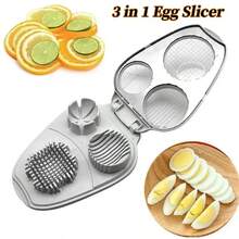 3-In-1 Creative Hard Boiled Egg Slicer, Kitchen Food Cutter, Vegetable & Fruit Manual Slicer, Household Kitchen Tool - White - View 10