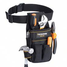 Tool Belt Pouch, Tool Pouch With 15 Pockets, Utility Belt With Hammer Holder, Adjustable For Men Women Electrician Carpenter, Construction - Black - View 3