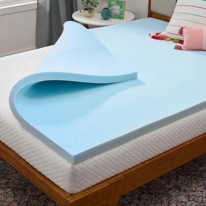 Linenspa - Colchoneta de Memory Foam con Gel - Sobrecolchón Refrescante de 5 cm - Topper para Colchón - Sensación Suave y Acolchada - Alivia Puntos de Presión - King