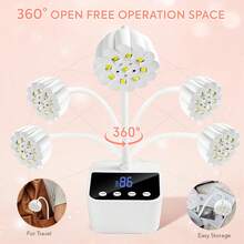 Wireless Lotus Nail Lamp LED UV Nail Dryer Touch Control Rechargeable Nail Light With Auto Sensing Fast Drying 360° Bendable - Multicolor - View 7