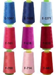 1/3/4/6pcs Elastic Lockstitch Sewing Thread Set, 3000 Yards Polyester Spool, Suitable For Elastic Fabrics Like Swimwear, Lingerie, Knitwear, Socks (Accessory Color Random) - Monochrome - View 7