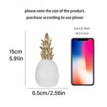 1件创意树脂金色简约风格菠萝雕塑艺术摆件，适用于客厅、卧室、办公桌、门廊、钢琴桌装饰，现代艺术菠萝装饰，婚礼家居装饰，置物架装饰，农舍餐桌装饰，极简菠萝造型装饰，客厅卧室现代家居装饰，中心装饰，母亲节礼物，毕业礼物，婚礼装饰 - 鳳梨 - 查看 14