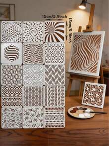 25pcs Asymmetrical Geometric Painting Hollow Template - Irregular Shapes - View 3