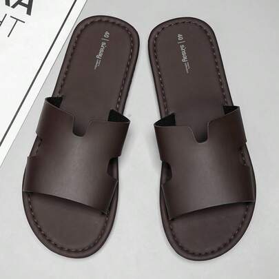 New Summer Men Flat Slippers, Casual Comfortable Lightweight Indoor Outdoor Beach Sandals